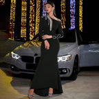 Autumn Winter Dress Sequin Stitching Slim Sheath Party Long Sleeve Evening Dress Bella Mia
