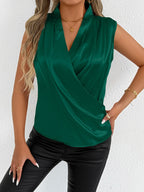 Women Clothing Summer Satin Shirt Women Light Luxury Satin Artificial Silk Shirt Sexy Top Bella Mia