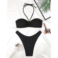 Swimsuit Women Split Solid Color Special Fabric Halter Bikini Bikini Swimming Two Piece Sets Bella Mia