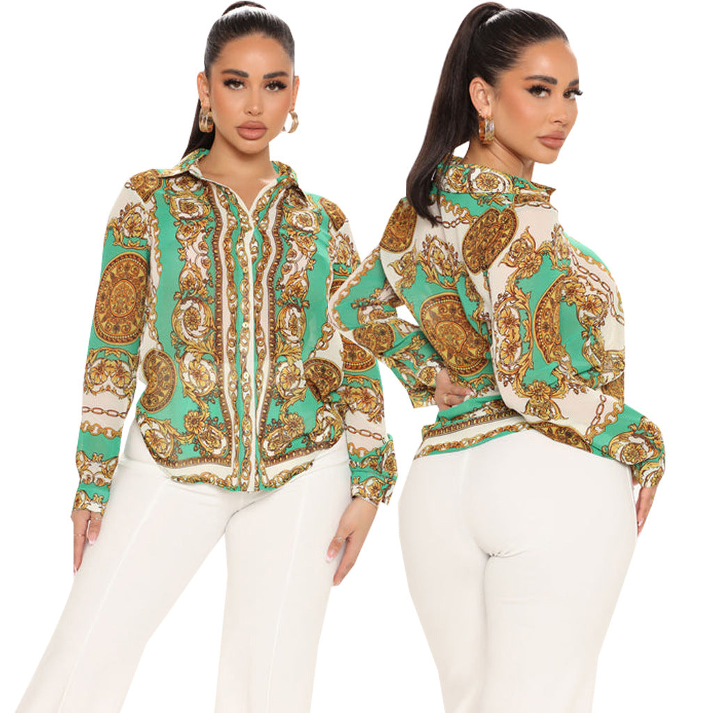 Women Casual Digital Printing Multi Color Women Shirt Bella Mia