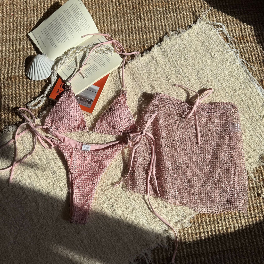 Special Mesh Three Piece Swimsuit Sexy Lace up Swimsuit Bikini Bella Mia