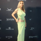 Women Clothing Summer Sleeveless Bandage High Slit Sexy Dress Bella Mia