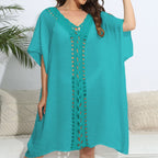 Women Blouse Women Clothing Crochet Stitching Loose Dress Beach Bikini Cover up Bella Mia