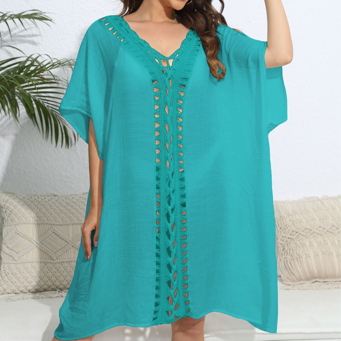 Women Blouse Women Clothing Crochet Stitching Loose Dress Beach Bikini Cover up Bella Mia