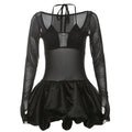 Autumn Winter Women Clothing Sexy Halter Sling Basic Mesh See through Sequ Dress Two Piece Sets Women Puffy dress Bella Mia