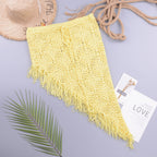 Spring Summer Women Clothing Sexy See-through Hollow Out Cutout Knitted Dress Open Oblique Tassel Beach Skirt Bella Mia
