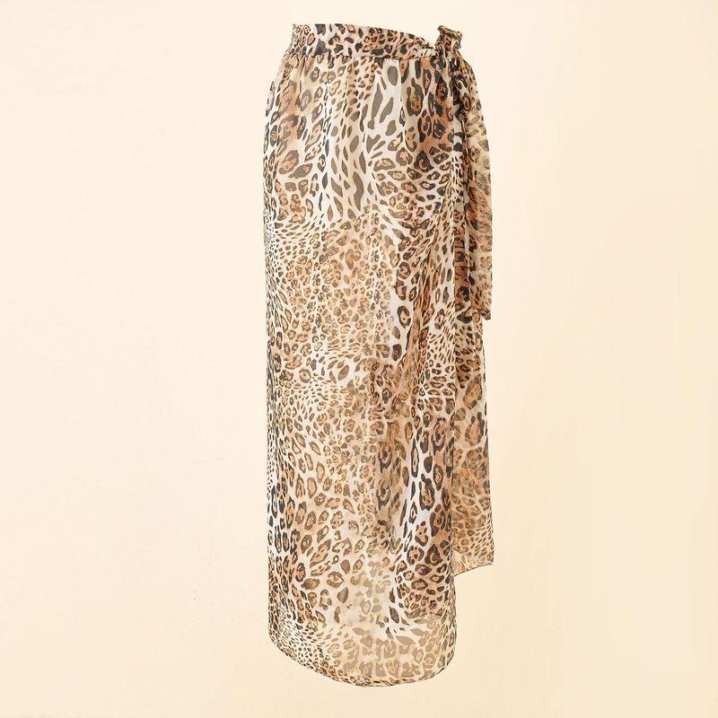 Chiffon Printed Beach Cover up Sexy Slit Skirt Vacation Skirt Beach Cover Up Women Bella Mia