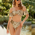 Sexy Lace Up Swimsuit Spring Beach Hollow Out Cutout Printed Bikini Swimsuit Bella Mia
