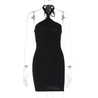 Women Clothing Summer Sexy Slim Fit Backless Halter Sheath Dress Bella Mia