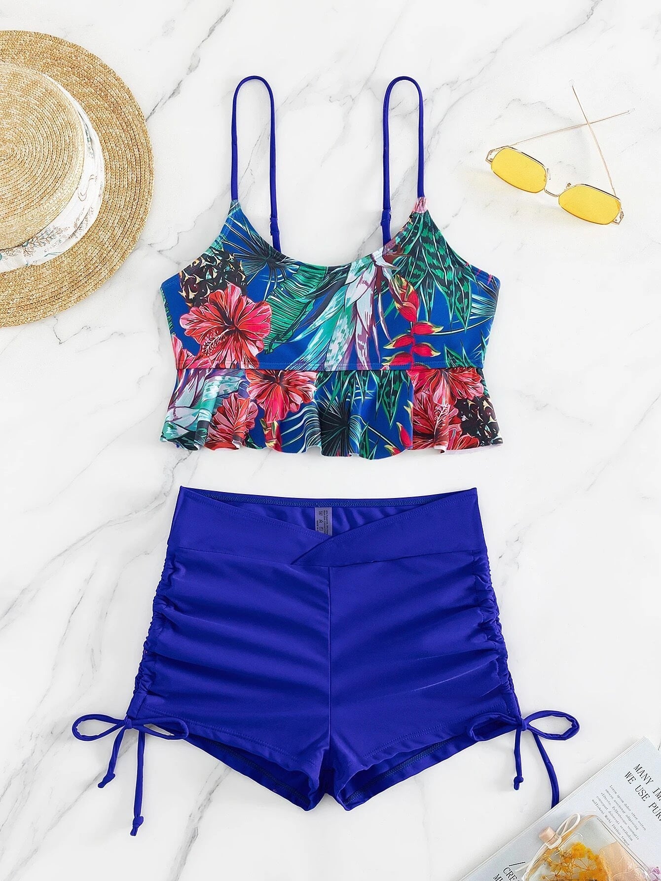 Swimsuit Women Split Boxer Two Piece Printed Bikini Swimsuit Bella Mia
