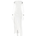 Spring Summer Backless round Neck Sleeveless High Slit Dress Women Sexy Slim Fit Maxi Dress Bella Mia