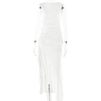 Spring Summer Backless round Neck Sleeveless High Slit Dress Women Sexy Slim Fit Maxi Dress Bella Mia