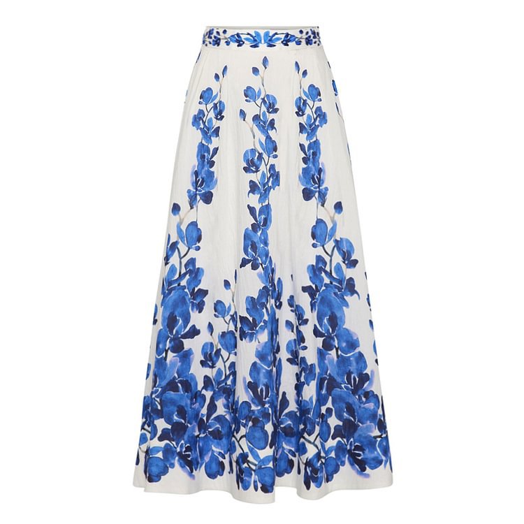Printed High Grade High Waist Split Swimsuit Women Set Dress Bikini