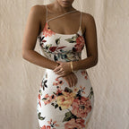 Women Floral Printed Sexy Suspender Slim Slimming Elegant Dress Women Bella Mia
