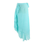 Bamboo Joint Solid Skirt Sexy Lace up Vacation Skirt Sun Protection Shirt Bikini Cover-up Blouse Wrap Skirt Bella Mia