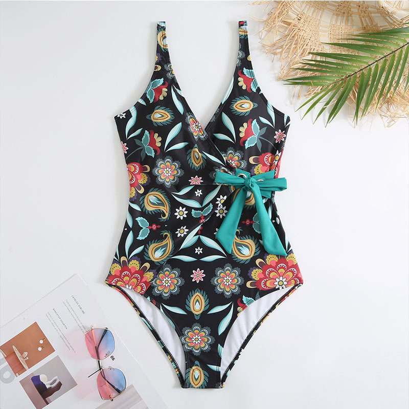 Siamese Conservative Cover Belly Backless Sexy Swimsuit Women Suit Chiffon Beach Skirt Bella Mia