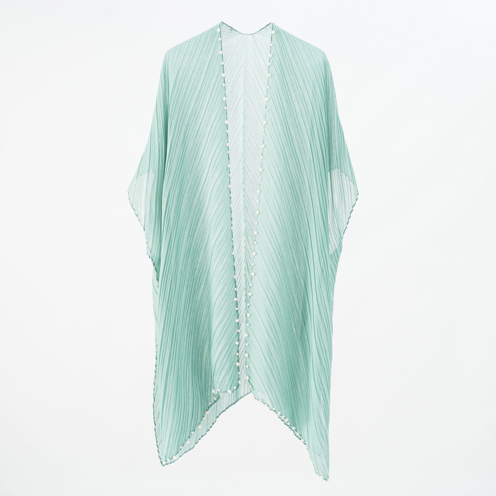 Pearl Breasted Solid Color Blouse Beach Dress Sunscreen Sexy Shawl Blouse Seaside Vacation Cardigan Bella Mia