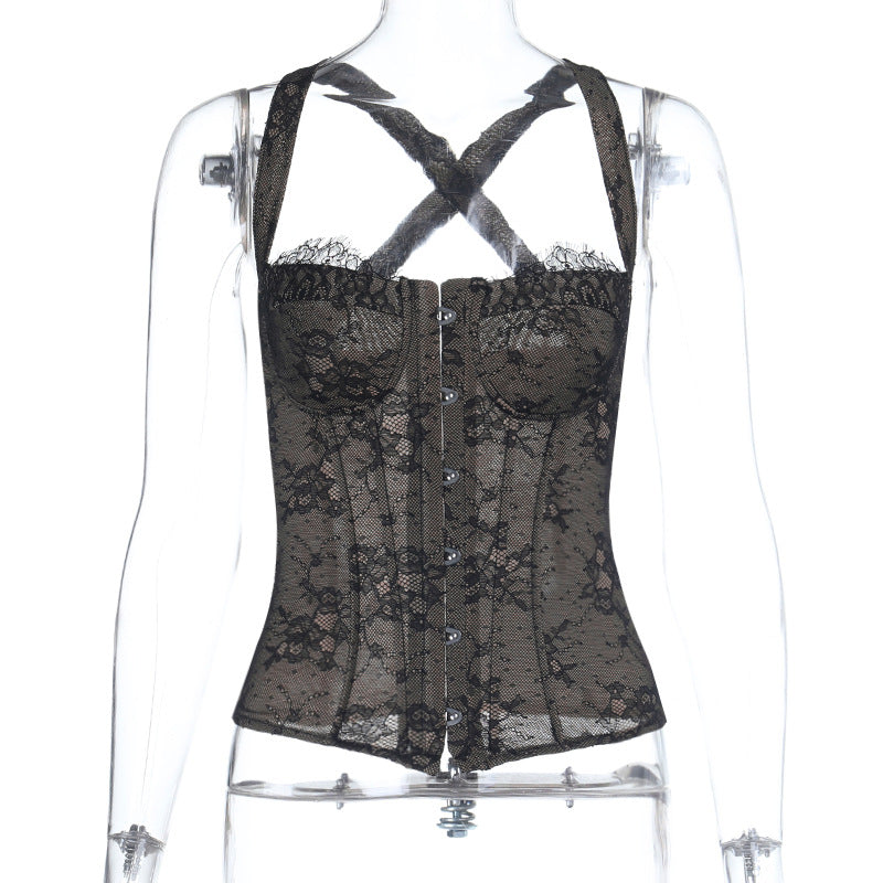 Lace Sexy Waist Tube Top Autumn All Matching Slim Fit Vest for Women Bella Mia