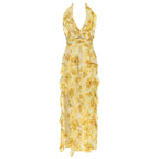Dress Autumn Simplicity Sexy Retro Halter Ruffled Floral Slim Fitting Dress Bella Mia