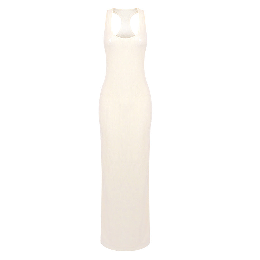Spring Sexy Women Wear Spaghetti Straps Sleeveless U Collar Slim Fit Sequined Dress Bella Mia