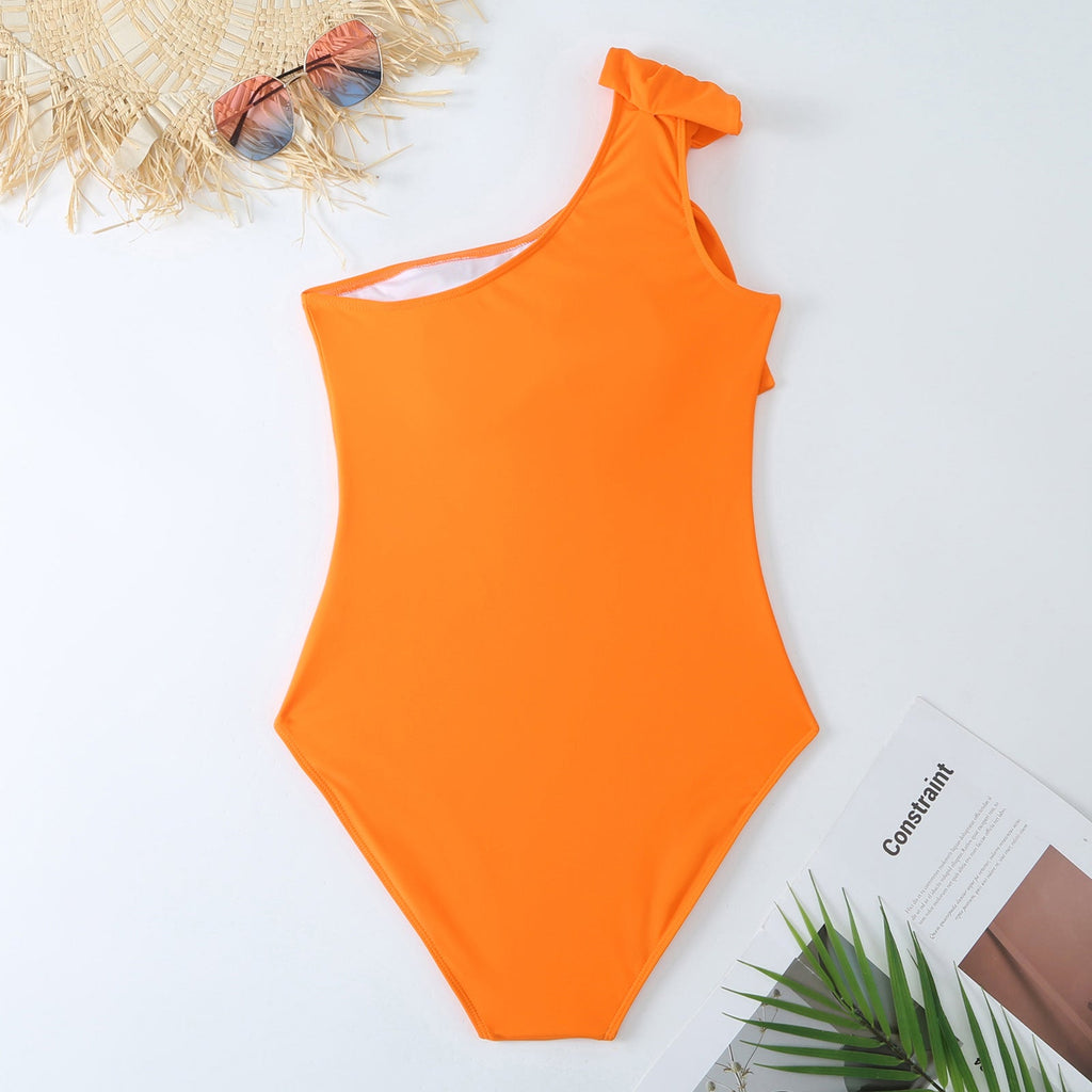 Sexy Swimsuit Women Spring One-Shoulder Swimsuit Chiffon Split Beach Skirt Set Bella Mia
