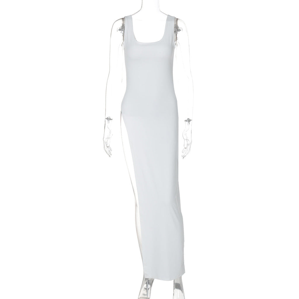 Women Clothing Summer Street Shooting Personality Slim Fit Split Shoulder Strap Dress Bella Mia