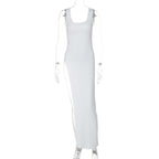 Women Clothing Summer Street Shooting Personality Slim Fit Split Shoulder Strap Dress Bella Mia