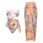 Printed One Piece Swimsuit Tube Top Sexy Beach Spring Skirt Two Piece Set Bella Mia