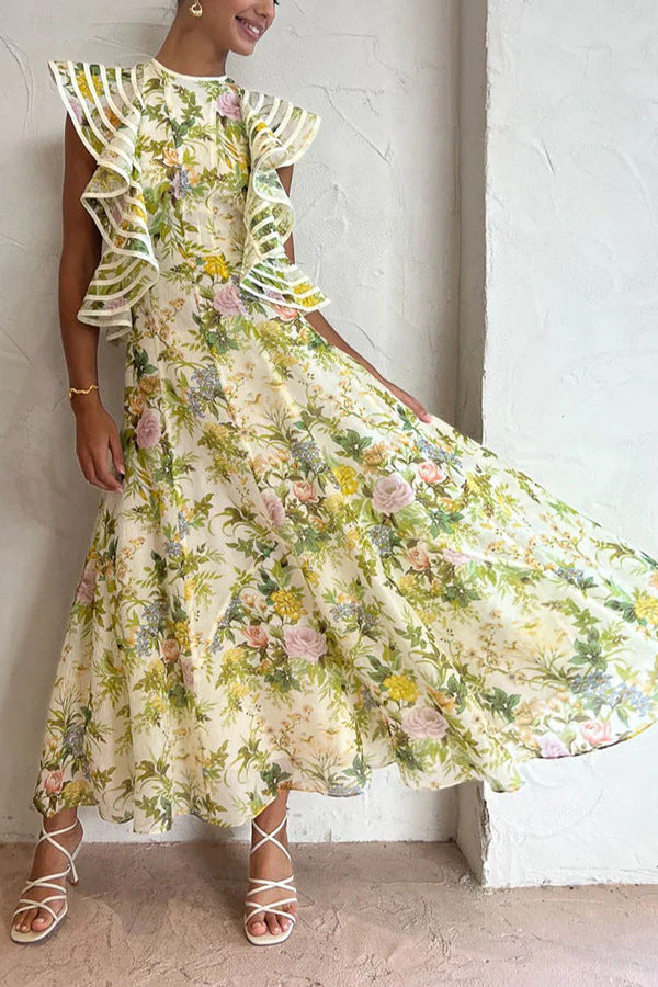 Sexy Backless Print Lace up Large Swing Dress for Women Bella Mia