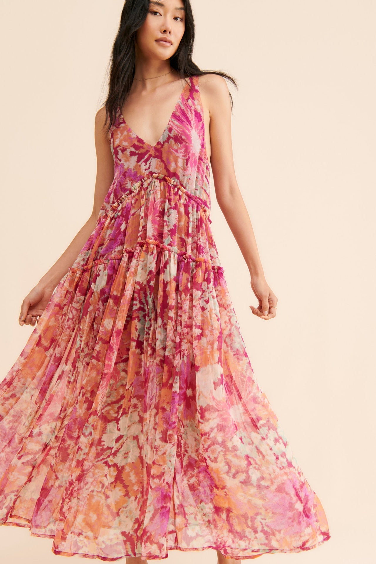 Spring Summer Women Clothing Bohemian Retro Stitching Maxi Dress