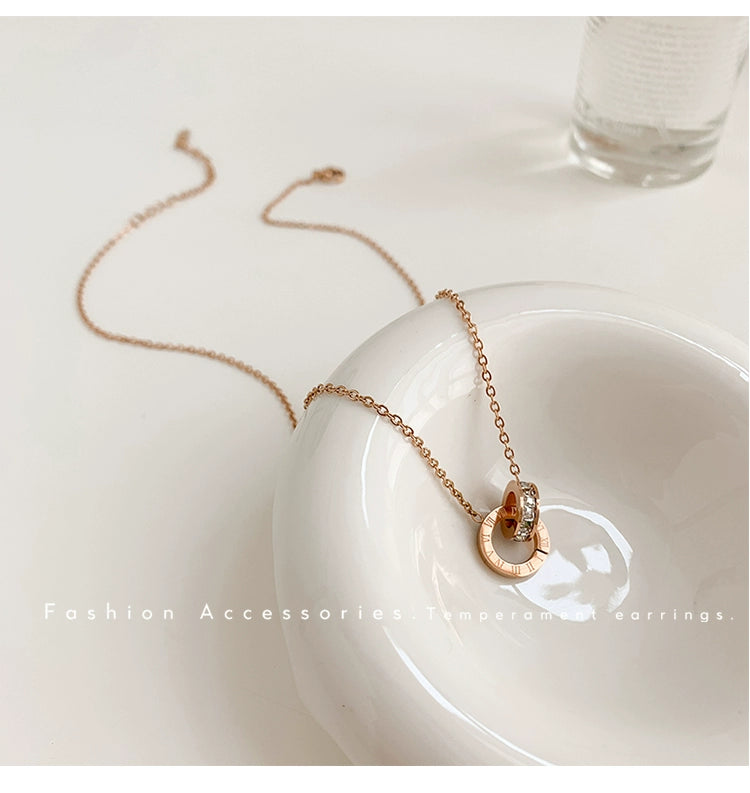 Fashion Ring Buckle Titanium Steel No Fading Girls Necklace Luxlife Brands