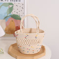 Cute Colorful Beanie Small Basket Niche Hollow Out Cutout Bucket Woven Bag Women Handheld Straw Bag Bella Mia