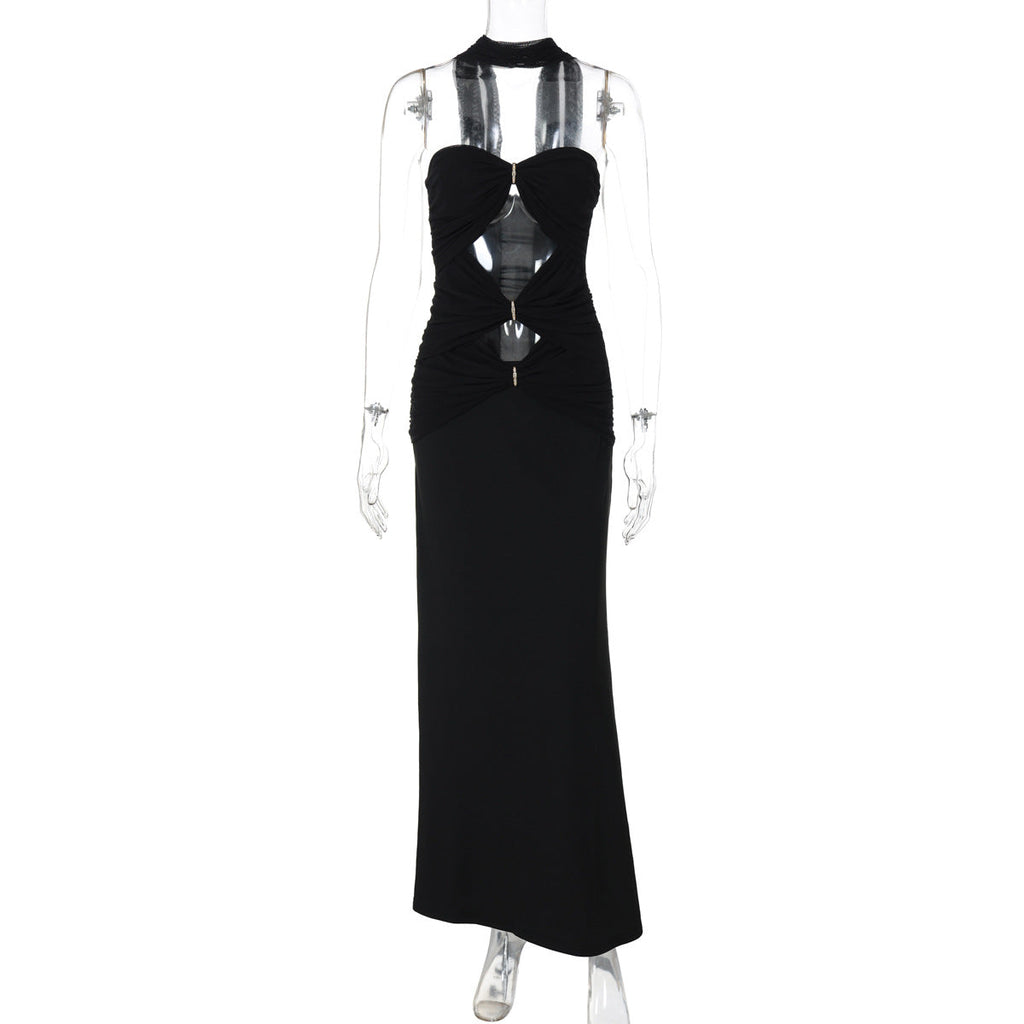 Women Clothing Summer Sexy Cutout Tube Top Ribbon Dress Women Bella Mia