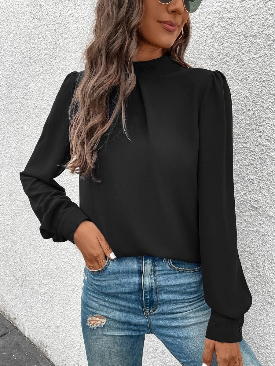 Women Clothing Spring Summer Long Sleeve Satin Top Shirt Bella Mia