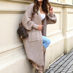 Women Autumn Winter Extended Sweater Coat Casual Loose Pockets Long Sleeve Knitted Cardigan Bella Mia