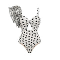 Ruffled One Piece Swimsuit Women Retro Bikini Mesh Beach Skirt Set Bella Mia