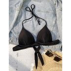 Halter Lace up Push up Bikini Swimsuit Women Spring Beach Sexy Swimsuit Top Bella Mia