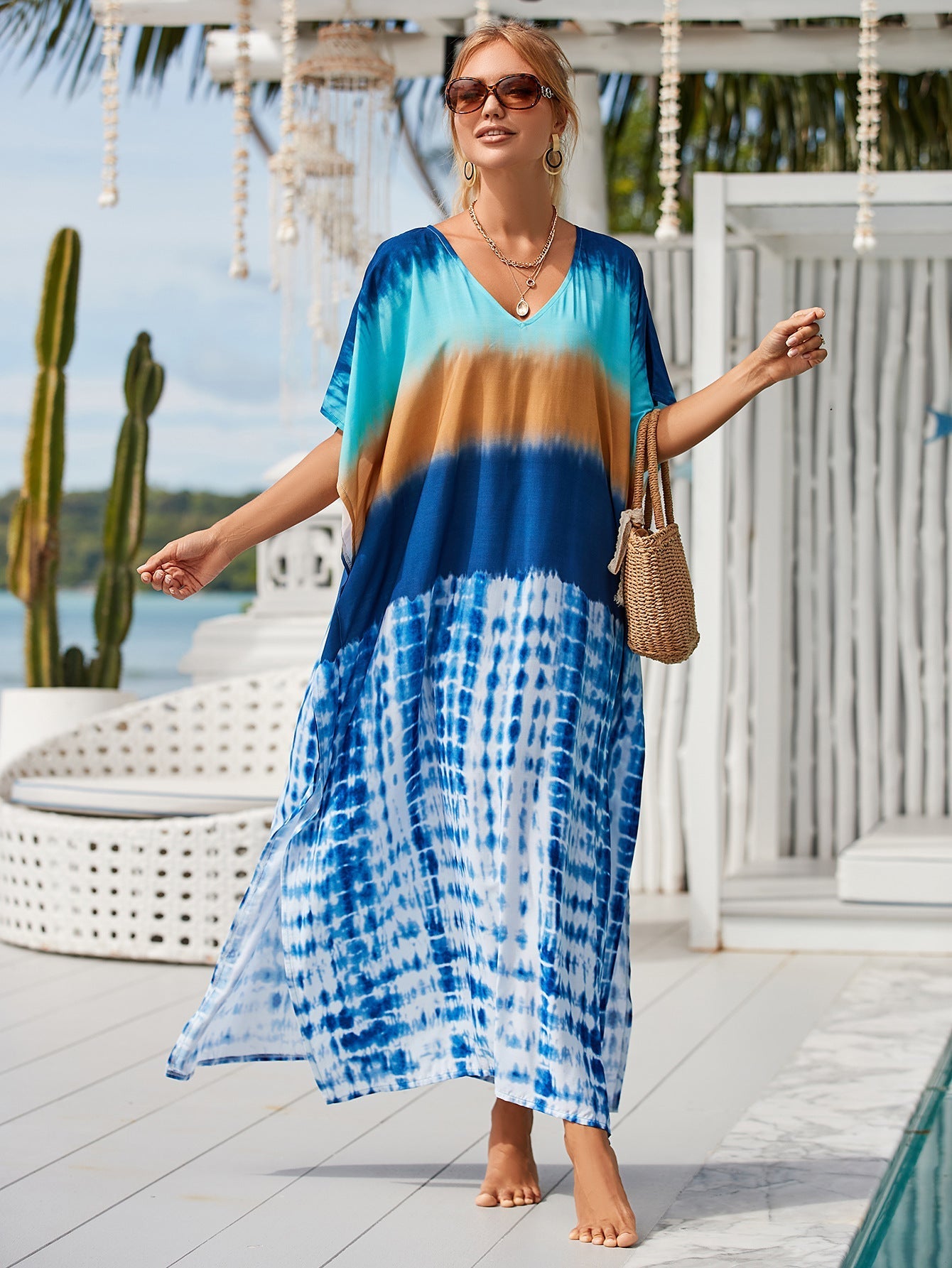 Printed Blouse Holiday Casual Beach Bikini Cover Bella Mia