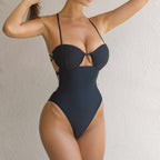 Bikini One Piece Swimsuit Sexy Bikini Swimsuit Women Gathering Swimwear Solid Color Bikini Bella Mia