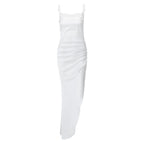 Summer European, French Silk Dress Sexy Lace Corset Backless Oblique Pattern Suspender Bella Mia