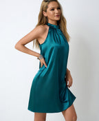 Women Clothing Sleeveless Satin Dress Spring Summer Satin Halter Midi Dress Bella Mia