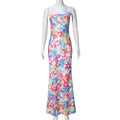 Women Clothing Spring Printed off Neck Backless Sexy Dress Women Bella Mia