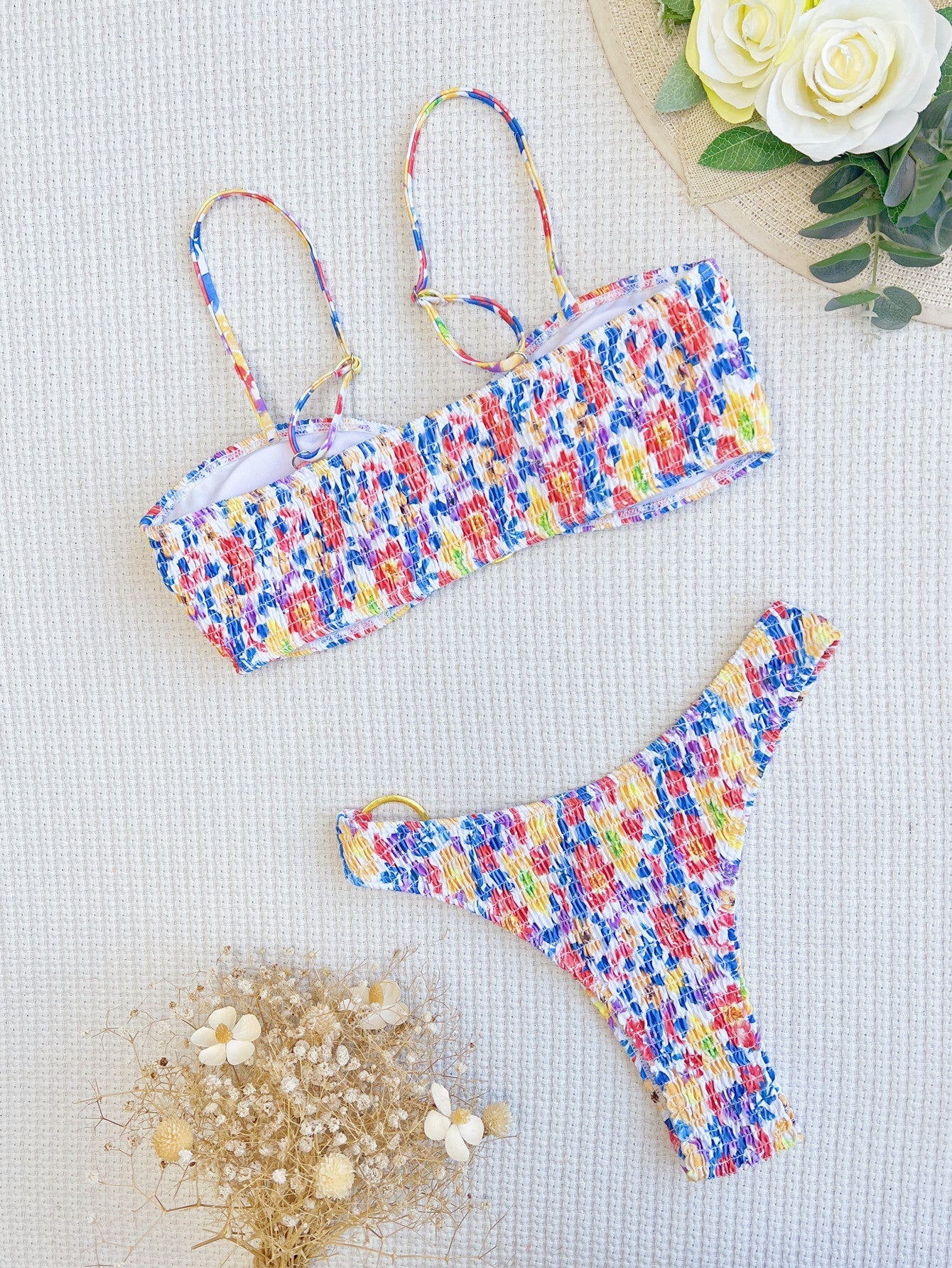Bikini Open Back Swimsuit Floral Swimsuit Women Tie Dye Swimsuit Sexy Bella Mia