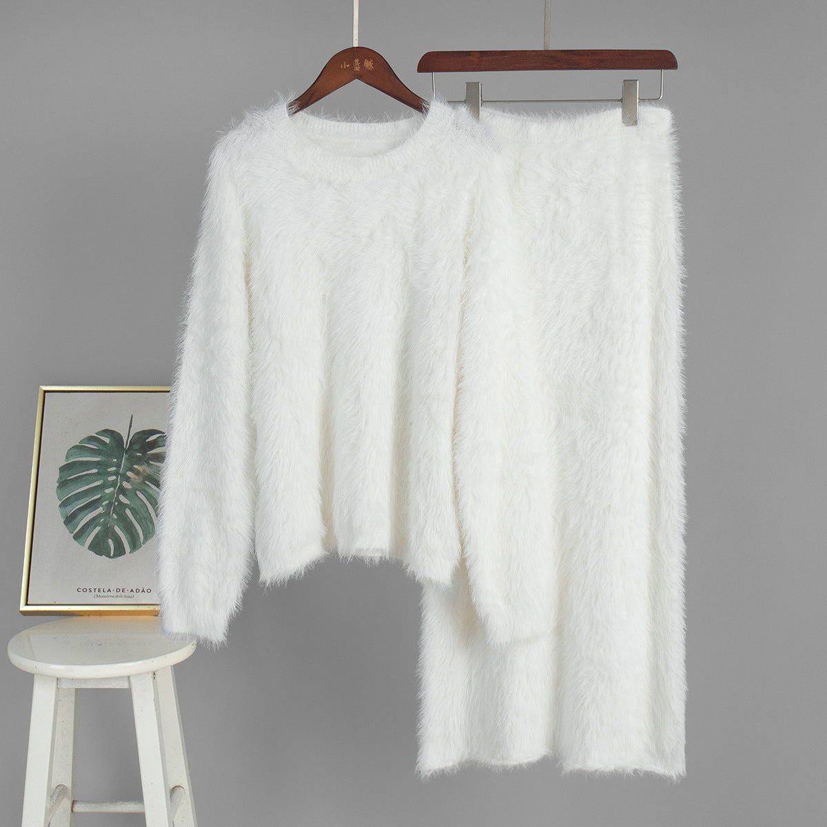 Pullover Sweater Skirt Autumn Winter Knitted Two Piece Sets Sweater Women Bella Mia