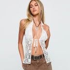 Summer Women Bohemian Vacation Lace Strap Halter Spaghetti Straps Vest Bella Mia