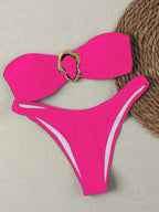 Bikini Solid Color Tube Top Sexy Split Bikini Swimsuit Women Bella Mia