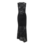 Women Clothing Summer Sexy Lace Hollow Out Cutout Top See through Hip Skirt Set Women Bella Mia