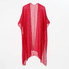 Pearl Breasted Solid Color Blouse Beach Dress Sunscreen Sexy Shawl Blouse Seaside Vacation Cardigan Bella Mia