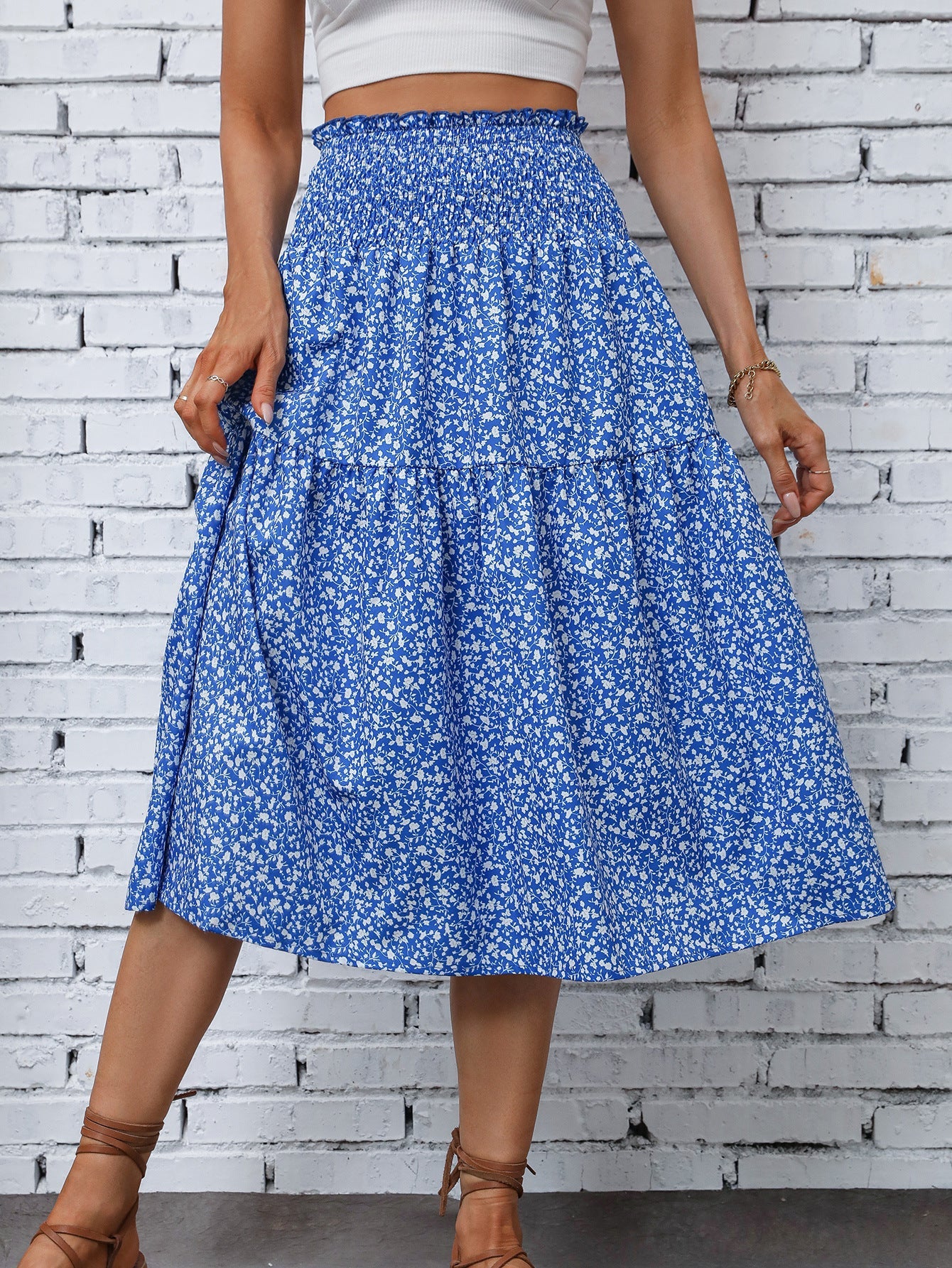 Summer Women Clothing Summer Printed Skirt