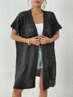 Women Clothing Love Jacquard Woven Shirt Beach Bikini Sun Protective Blouse Loose Cardigan Bella Mia
